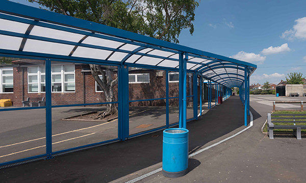 Polycarbonate covered walkway