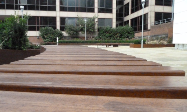 Wooden Seating Area
