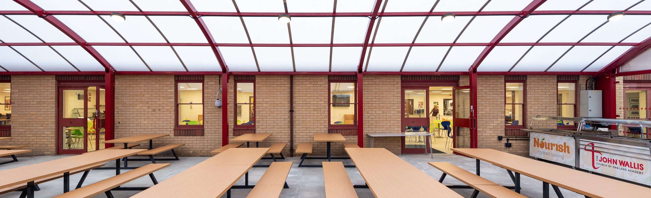 Polycarbonate enclosed school canopy