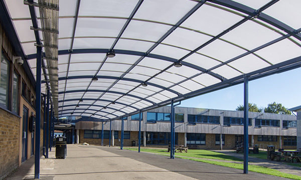 Polycarbonate roof canopy system