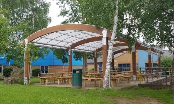 Timber canopy at The Marlborough C of E School - TAURUS Glulam