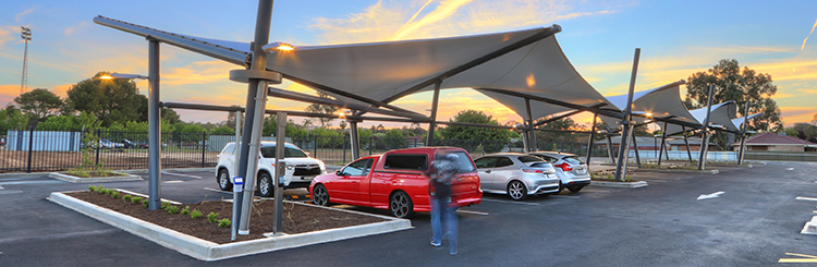 Fabric shade canopy