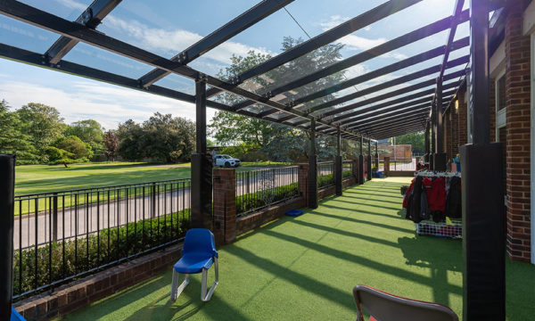 Glass Roof Canopy at New Hall School - TRITON Mono