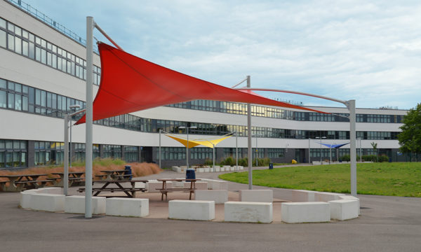 Red ORION Hypar fabric canopy