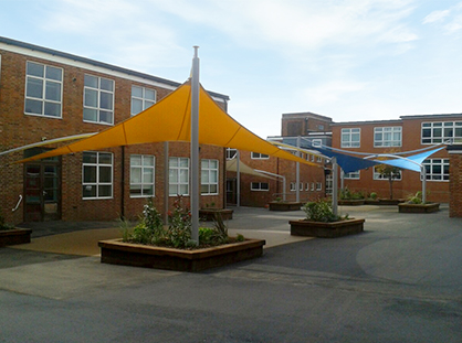 Yellow & blue fabric canopies - ORION Hypar