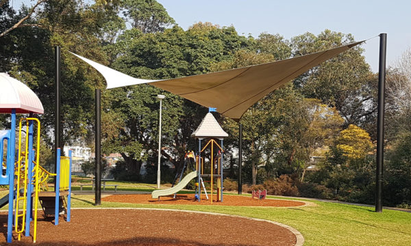 White playground sun shade sail canopy - ORION Hypar