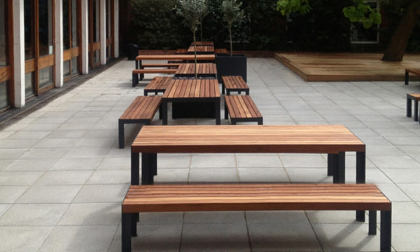 Outdoor Dining Timber Benches and Tables
