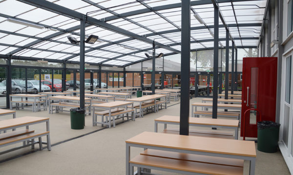 Polycarbonate Roof Enclosed Canopy at St John Rigby College