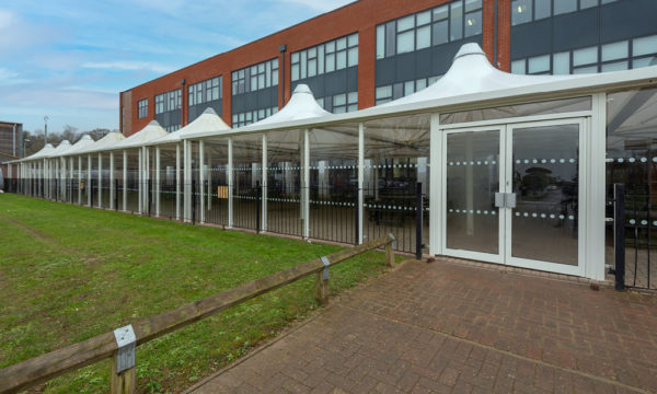 Fabric roof enclosed canopy at Midhurst Rother College
