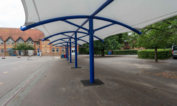 White Fabric Canopy at Roding Valley High School - ORION Shield