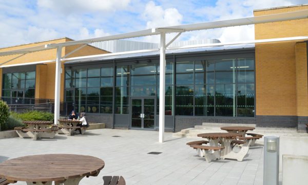 Polycarbonate Roof Enclosed Canopy at Luton Sixth Form College