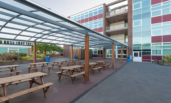 Symmetric Polycarbonate Canopy at Crestwood School