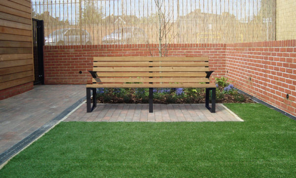 Steel Frame & Timber Slat Street bench - City3