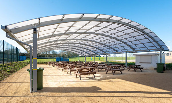 Polycarbonate outdoor dining canopy