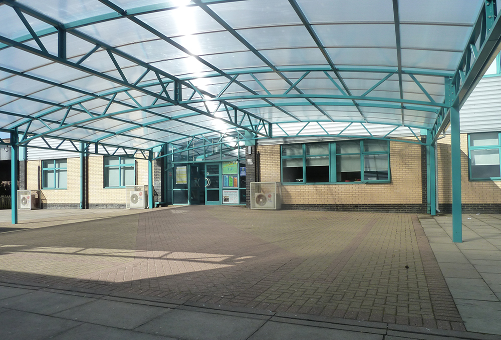 TRITON Symmetric Polycarbonate Canopy, St. James Catholic High School, London