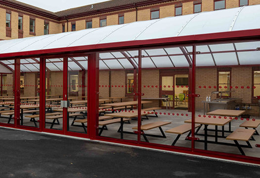 Polycarbonate Roof Enclosed Canopy with Toughened Glass Cladding
