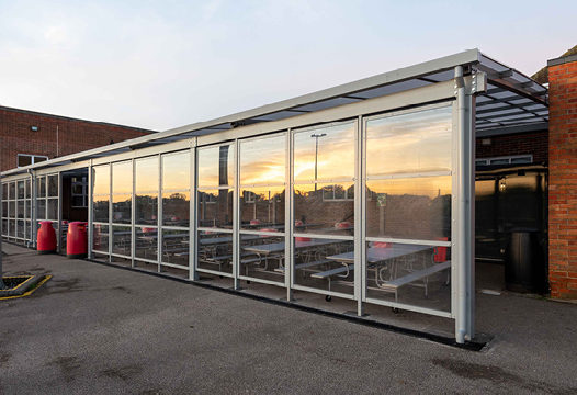 Polycarbonate Roof Enclosed Canopy with Solid Polycarbonate Cladding