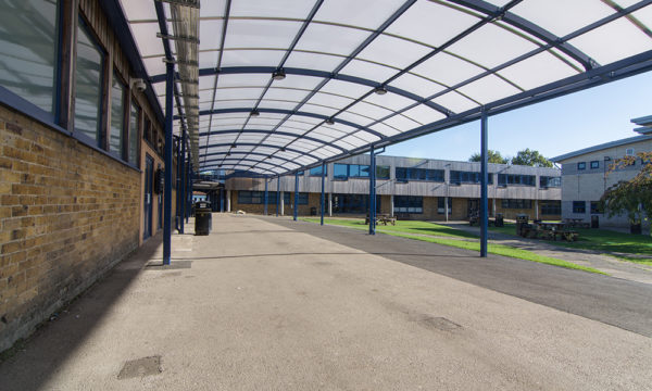 Covered walkway at Queensmead School - TRITON