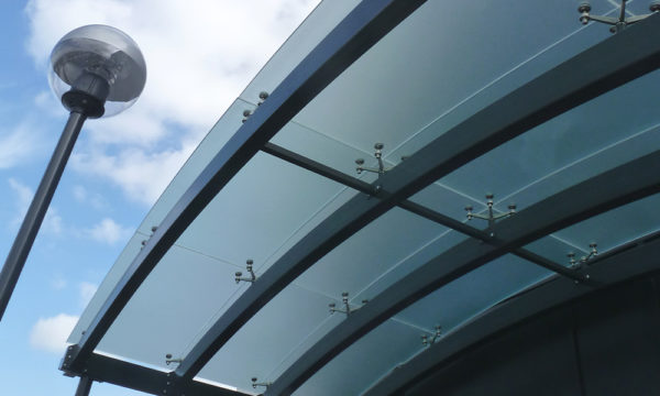 TRITON Entrance Canopy - Curved Glass Canopy at Medway Mail Centre
