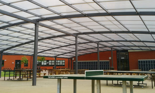Polycarbonate Roof Canopy for Dining Area
