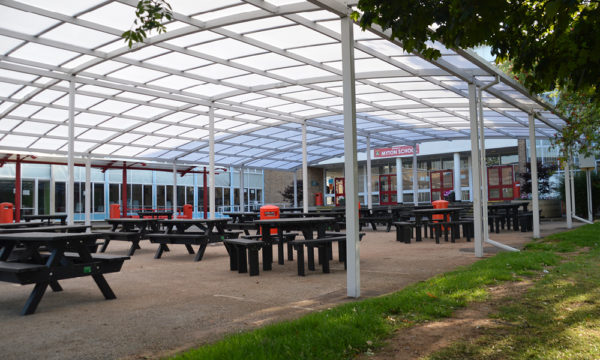Polycarbonate Canopy for School Dining Area