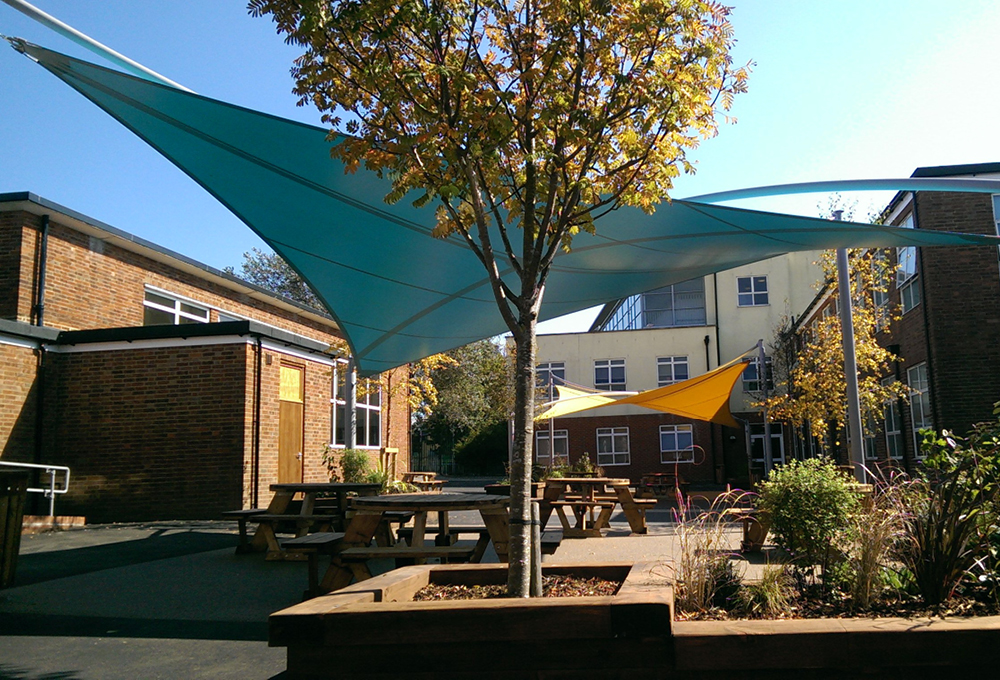 Fabric canopy in St Catherine's College, Eastbourne, East Sussex