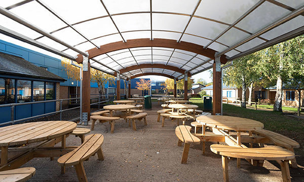 Covered outdoor classroom area