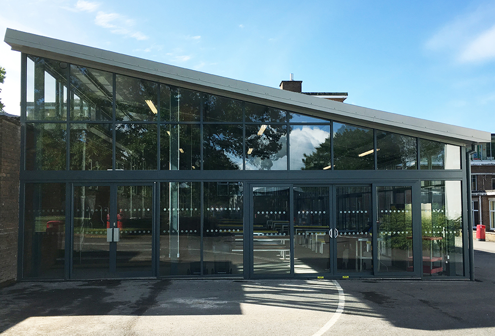 Zone glazed building in Plymouth school, Devon