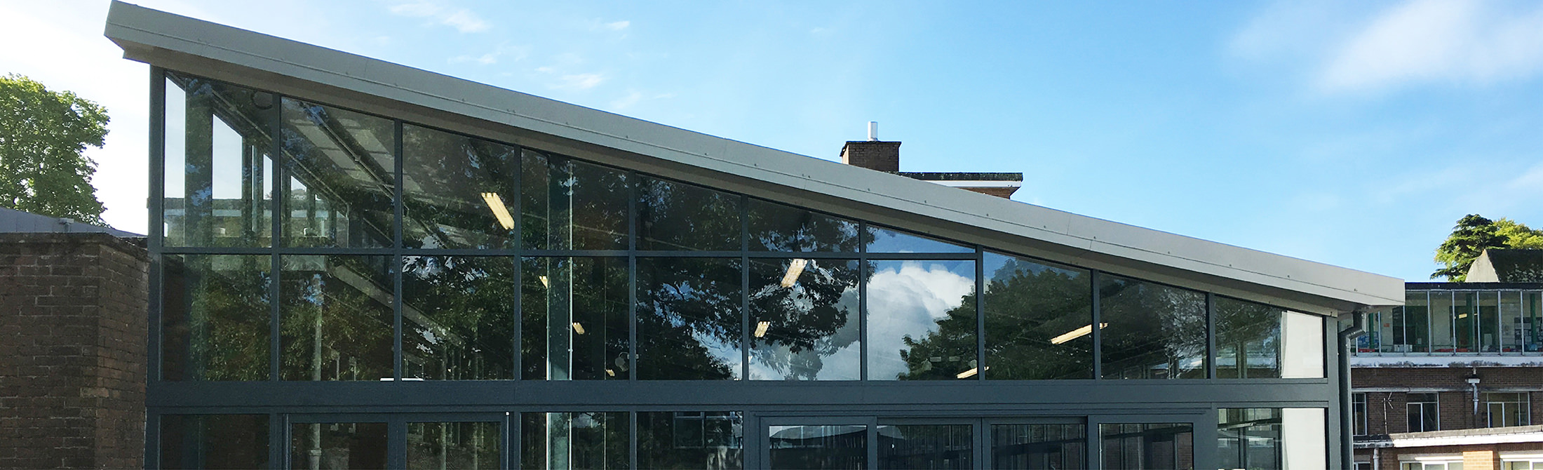 Zone glazed building in Plymouth school, Devon