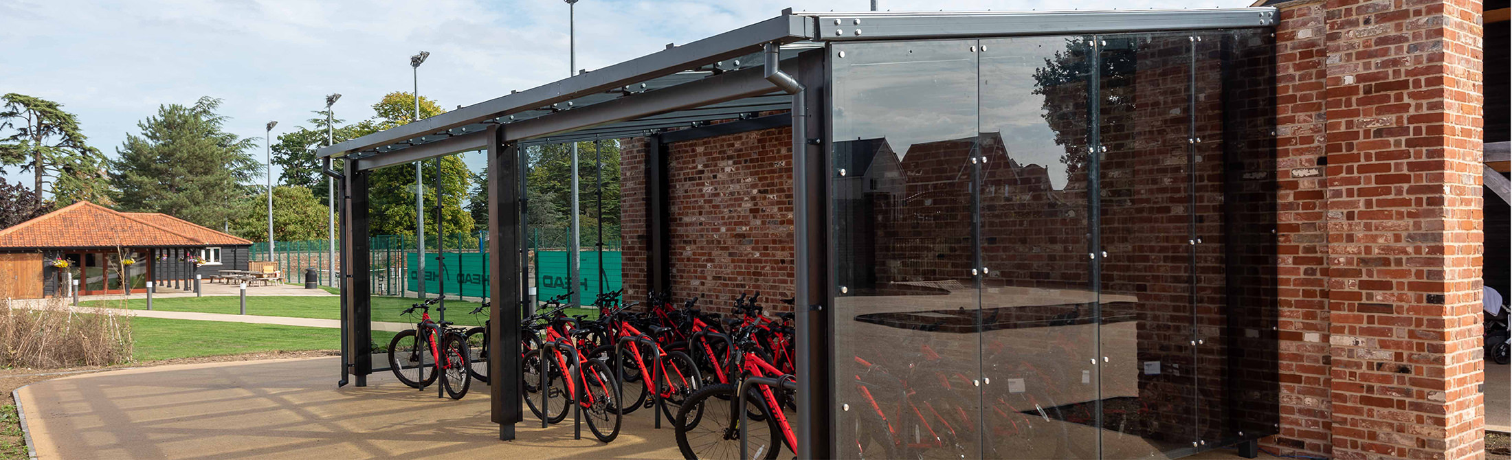 Glass and Steel Cycle Parking Shelter