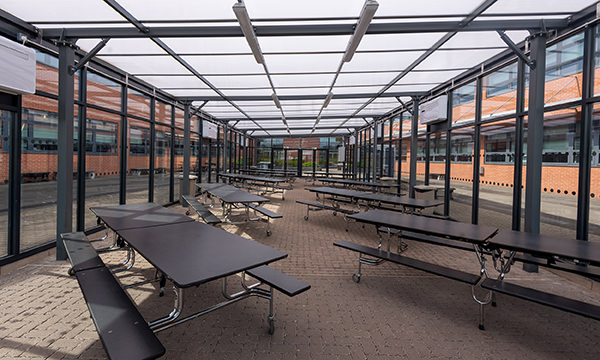 Glazed school dining canopy