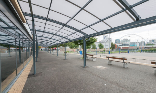 Covered walkway canopy for schools