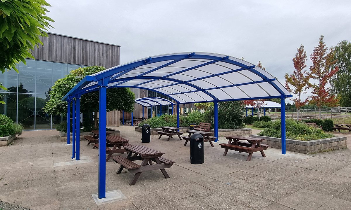 Polycarbonate roof steel frame playground canopy