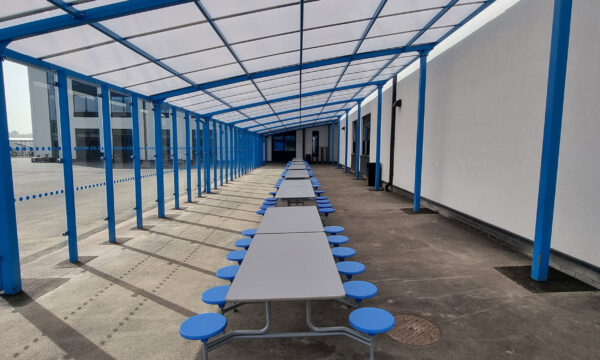 Polycarbonate School Playground Canopy for outdoor dining