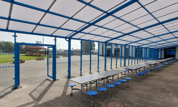 Polycarbonate roof steel frame playground canopy